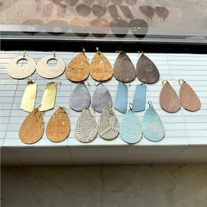 10 Sets! Metallic Nickel & Suede Earrings!